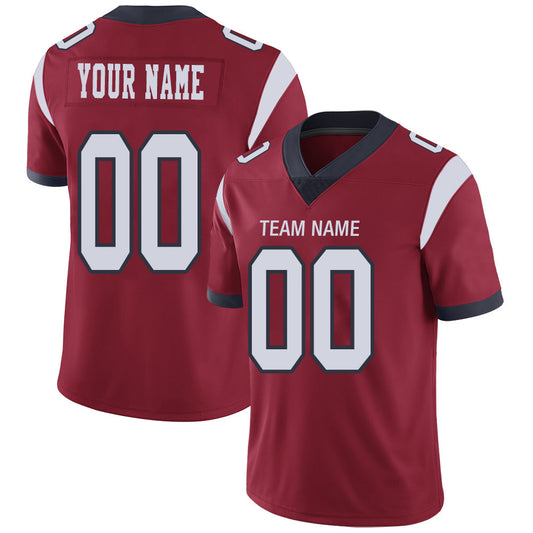 Custom H.Texans Stitched American Football Jerseys Personalize Birthday Gifts Red Jersey - Main View