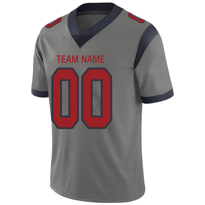 Custom H.Texans Stitched American Football Jerseys Personalize Birthday Gifts Grey Jersey view 4