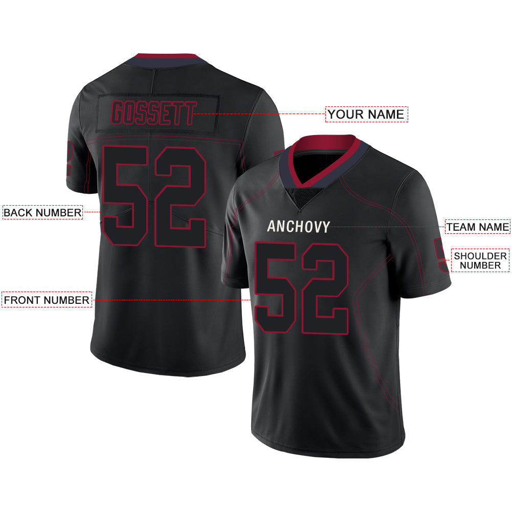 Custom H.Texans Stitched American Football Jerseys Personalize Birthday Gifts Black Jersey view 2