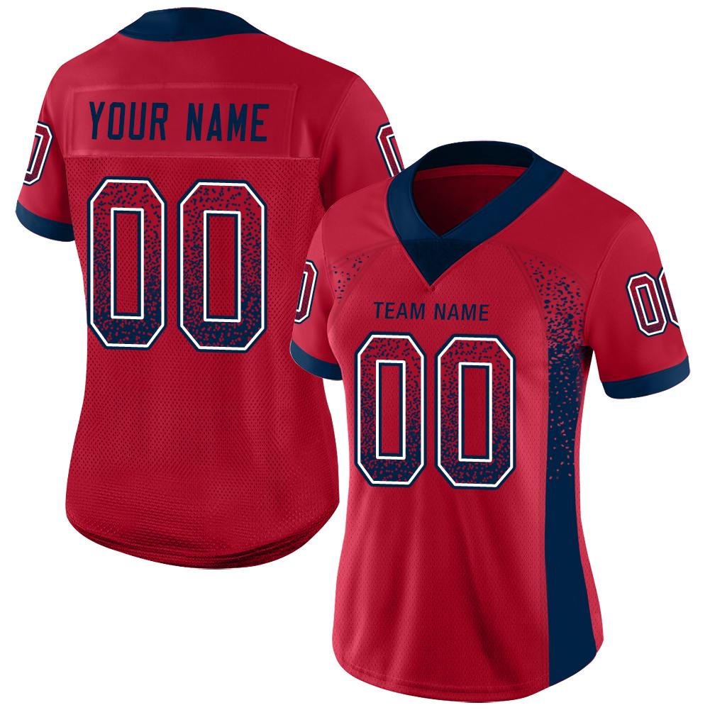 Custom Red Navy-White Drift Fashion Football Jersey view 2