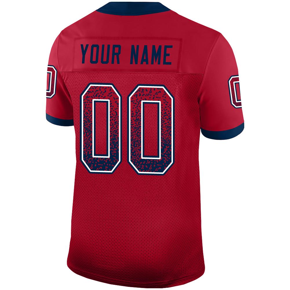 Custom Red Navy-White Drift Fashion Football Jersey view 3