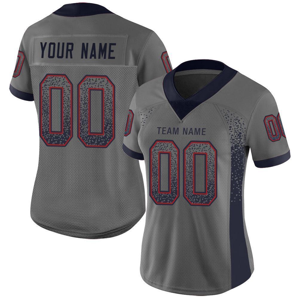 Custom Gray Navy-Red Drift Fashion Football Jersey view 2