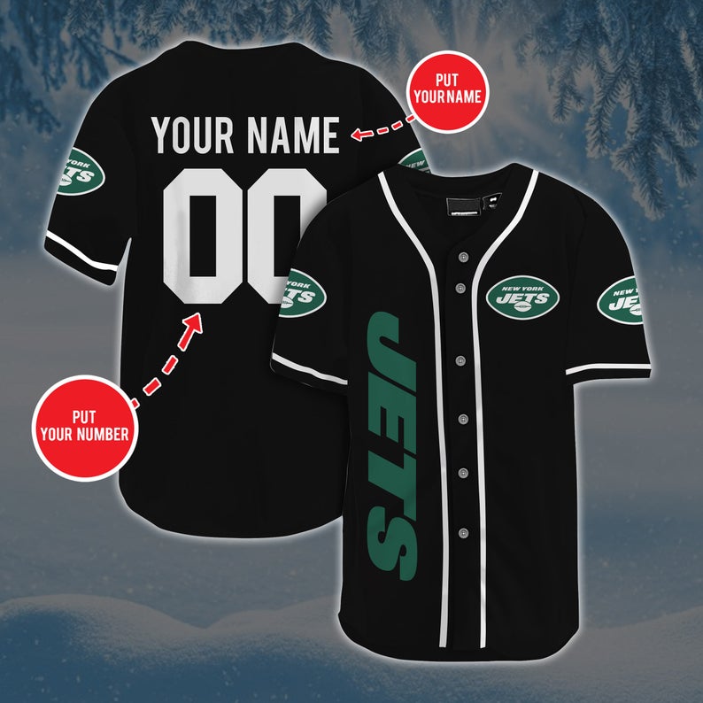 Personalized Custom NY.Jets Baseball Jersey Short Sleeve Sports Jersey - Main View