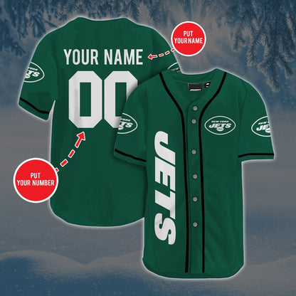 Personalized Custom NY.Jets Baseball Jersey Short Sleeve Sports Jersey view 2