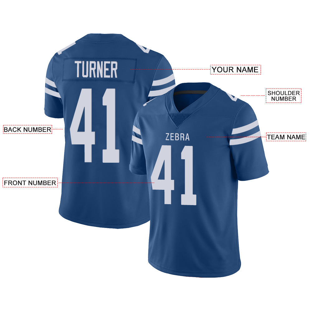 Custom IN.Colts Stitched American Football Jerseys Personalize Birthday Gifts Blue Jersey view 2