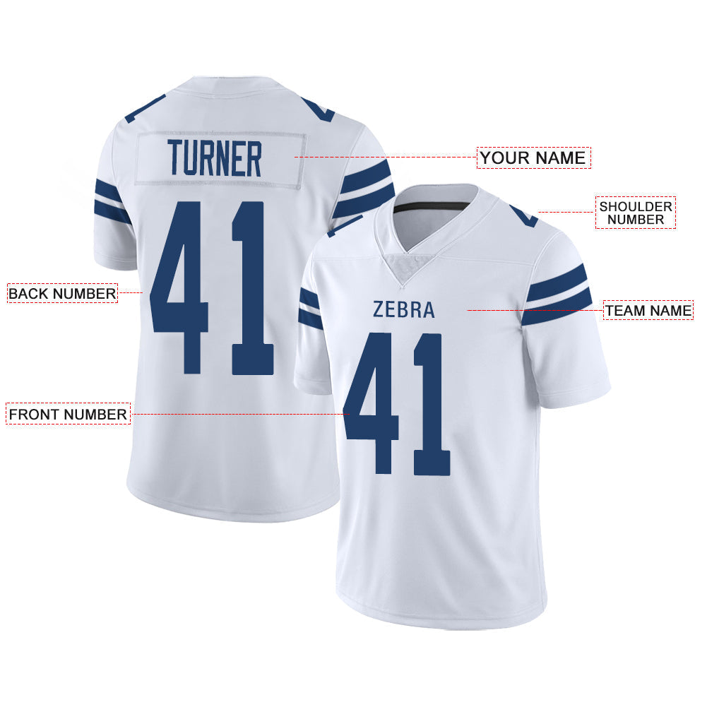 Custom IN.Colts Stitched American Football Jerseys Personalize Birthday Gifts White Jersey view 2