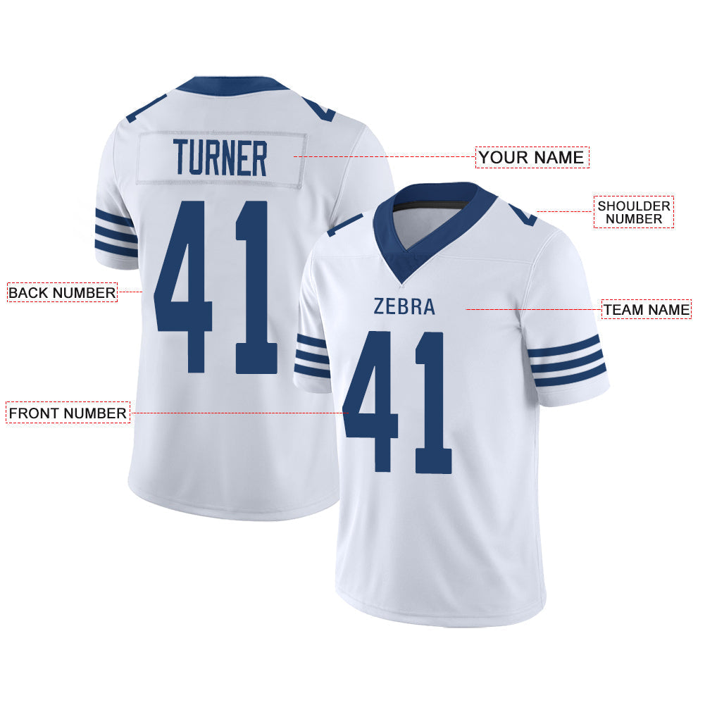 Custom IN.Colts Stitched American Football Jerseys Personalize Birthday Gifts White Jersey view 2