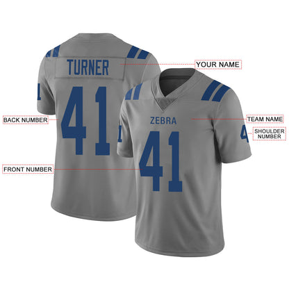 Custom IN.Colts Stitched American Football Jerseys Personalize Birthday Gifts Grey Jersey view 2