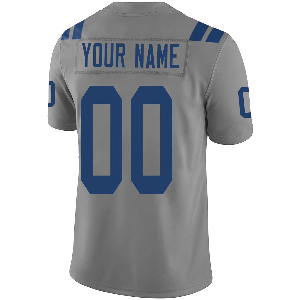 Custom IN.Colts Stitched American Football Jerseys Personalize Birthday Gifts Grey Jersey view 3