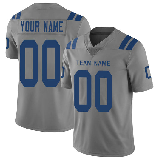 Custom IN.Colts Stitched American Football Jerseys Personalize Birthday Gifts Grey Jersey - Main View