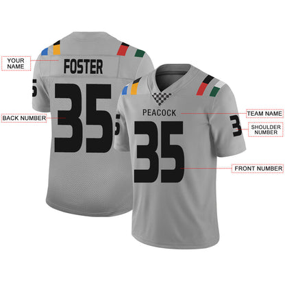 Custom IN.Colts Stitched American Football Jerseys Personalize Birthday Gifts Grey Jersey view 2