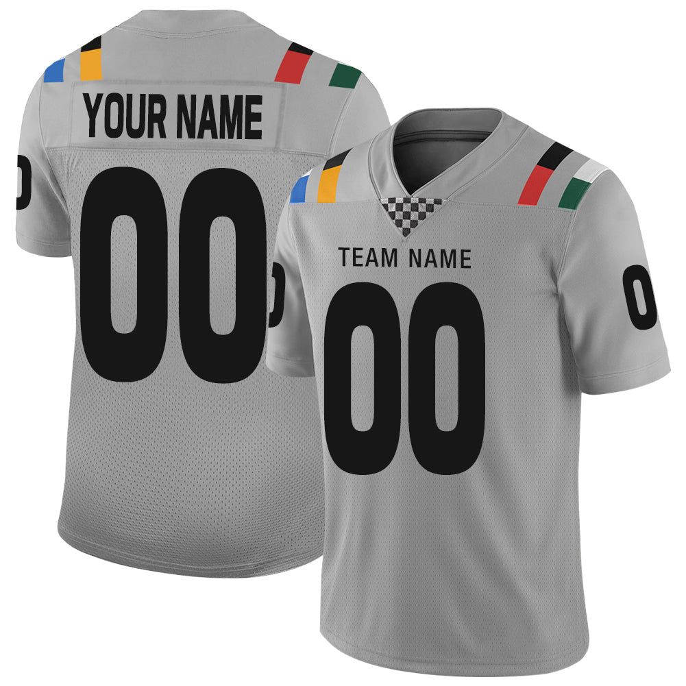 Custom IN.Colts Stitched American Football Jerseys Personalize Birthday Gifts Grey Jersey - Main View