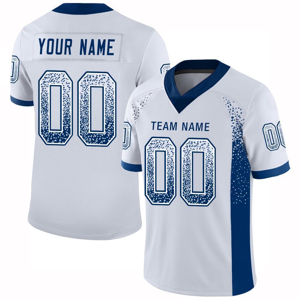 Custom White Royal Drift Fashion Football Jersey - Main View