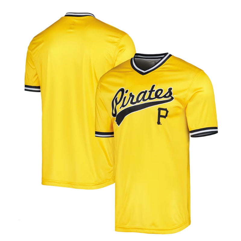 Pittsburgh Pirates Stitches Cooperstown Collection Team Jersey - Yellow Baseball Jerseys - Main View