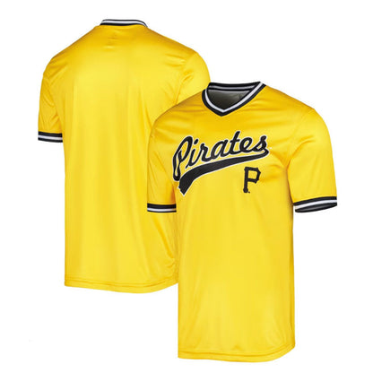 Pittsburgh Pirates Stitches Cooperstown Collection Team Jersey - Yellow Baseball Jerseys - Main View