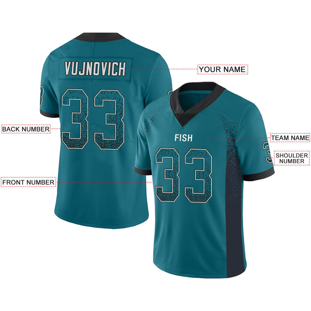 Custom J.Jaguars Stitched American Football Jerseys Personalize Birthday Gifts Teal Jersey view 2