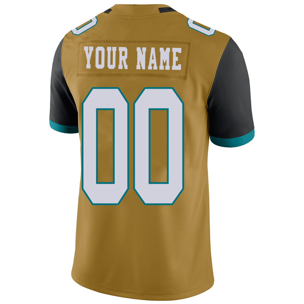 Custom J.Jaguars Stitched American Football Jerseys Personalize Birthday Gifts Gold Jersey view 3