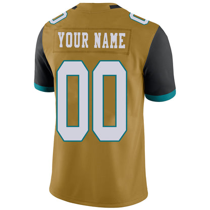 Custom J.Jaguars Stitched American Football Jerseys Personalize Birthday Gifts Gold Jersey view 3