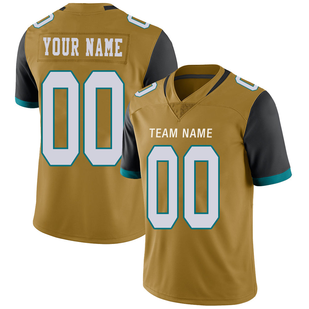 Custom J.Jaguars Stitched American Football Jerseys Personalize Birthday Gifts Gold Jersey - Main View
