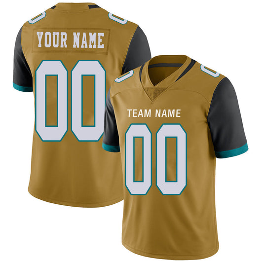 Custom J.Jaguars Stitched American Football Jerseys Personalize Birthday Gifts Gold Jersey - Main View