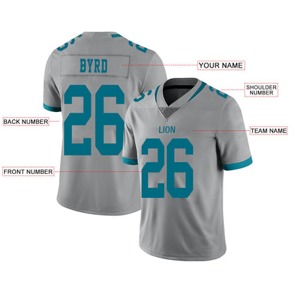 Custom J.Jaguars Stitched American Football Jerseys Personalize Birthday Gifts Grey Jersey view 2