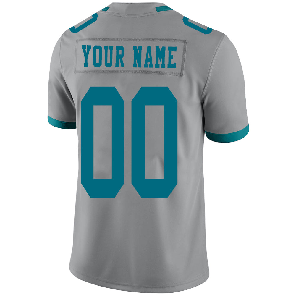 Custom J.Jaguars Stitched American Football Jerseys Personalize Birthday Gifts Grey Jersey view 3