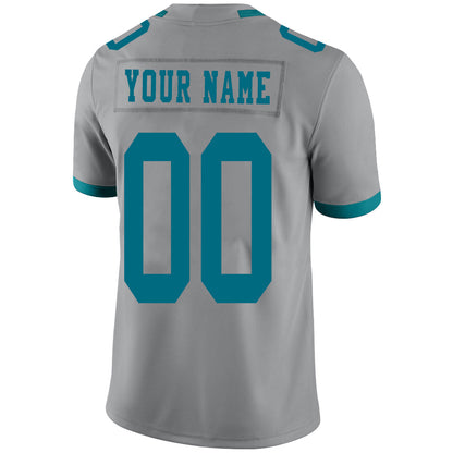 Custom J.Jaguars Stitched American Football Jerseys Personalize Birthday Gifts Grey Jersey view 3