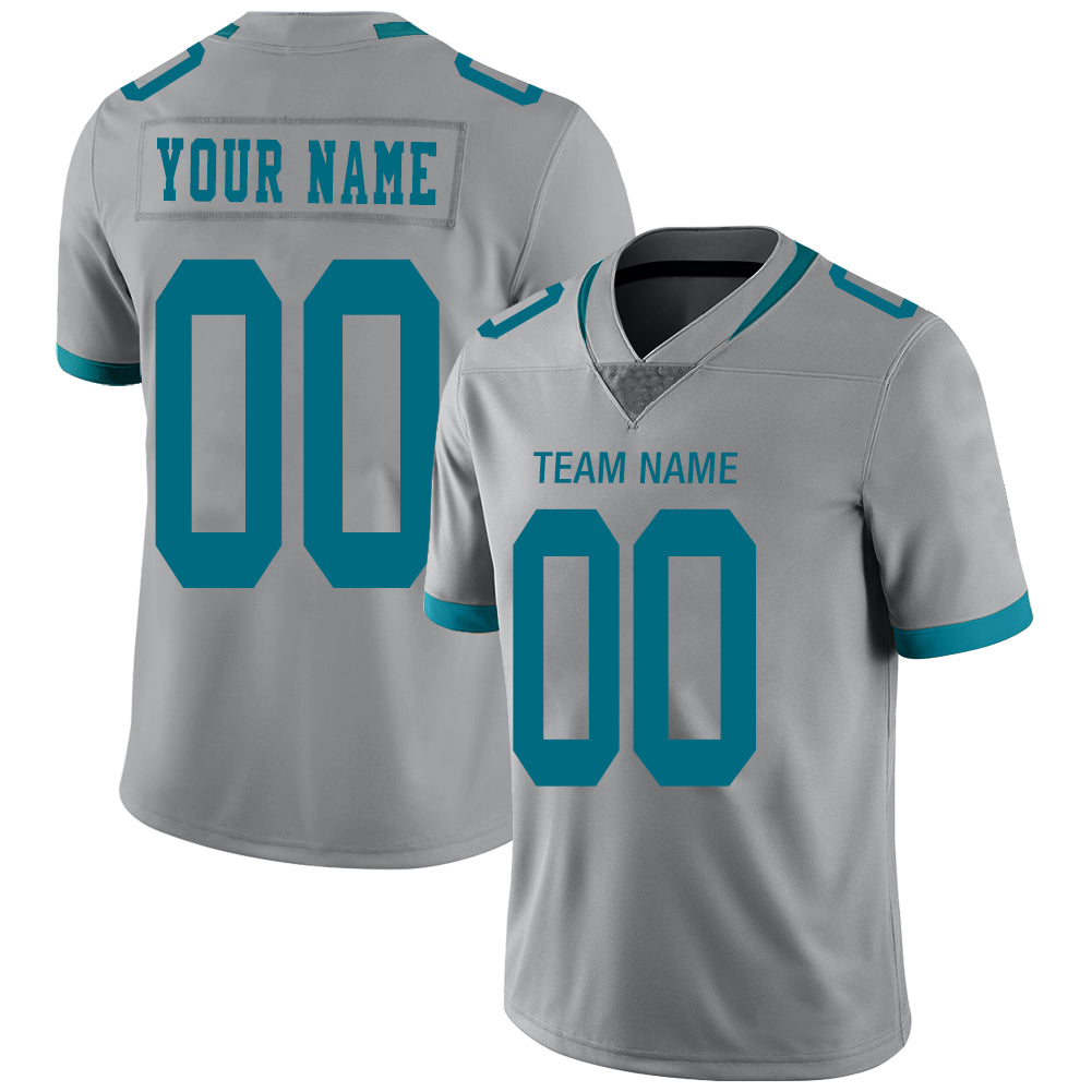 Custom J.Jaguars Stitched American Football Jerseys Personalize Birthday Gifts Grey Jersey - Main View