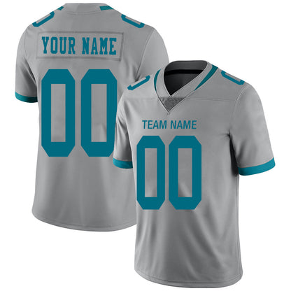 Custom J.Jaguars Stitched American Football Jerseys Personalize Birthday Gifts Grey Jersey - Main View