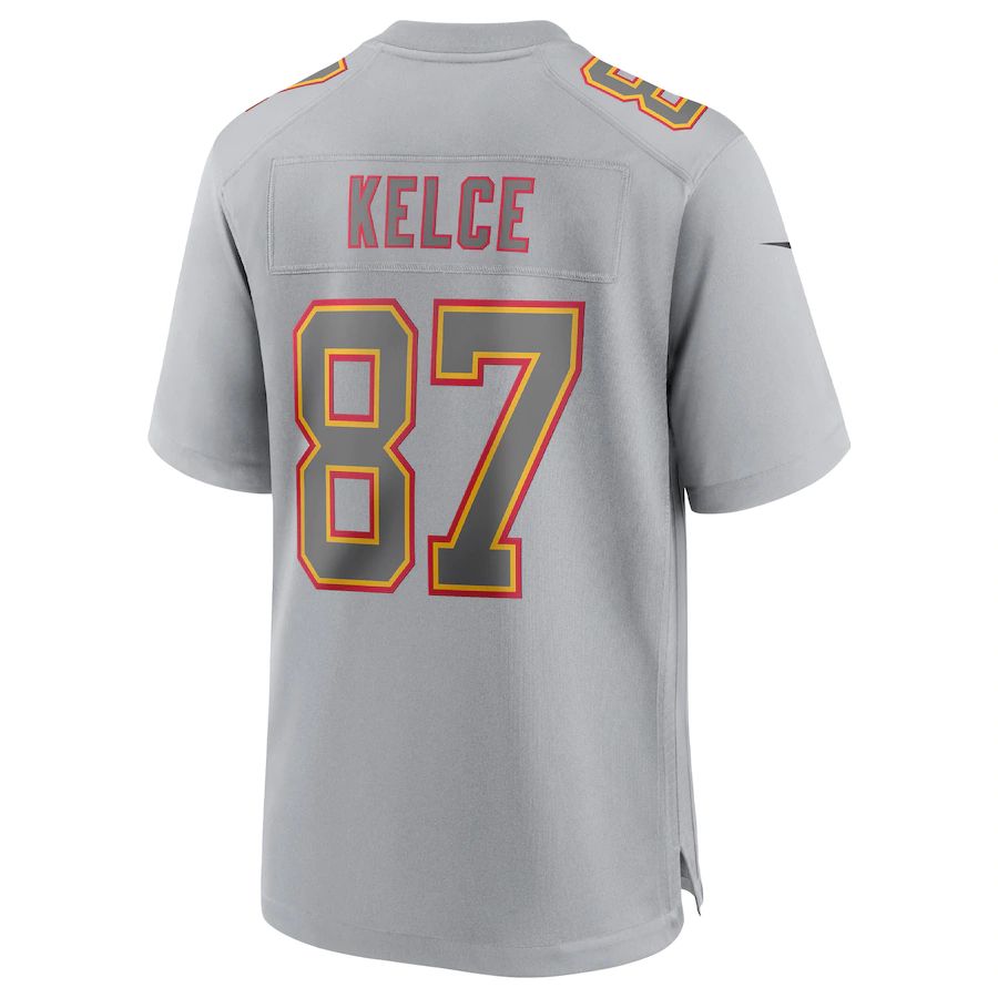 kC.Chiefs #87 Travis Kelce Gray Atmosphere Fashion Game Jersey Stitched American Football Jerseys view 2