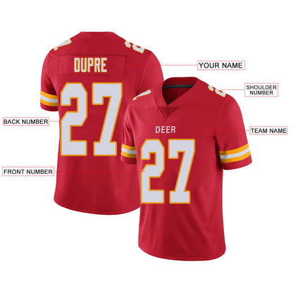 Custom KC.Chiefs Stitched American Football Jerseys Personalize Birthday Gifts Red Jersey view 2