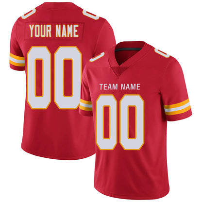 Custom KC.Chiefs Stitched American Football Jerseys Personalize Birthday Gifts Red Jersey - Main View
