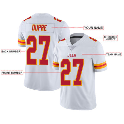 Custom KC.Chiefs Stitched American Football Jerseys Personalize Birthday Gifts White Jersey view 2