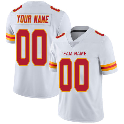 Custom KC.Chiefs Stitched American Football Jerseys Personalize Birthday Gifts White Jersey - Main View