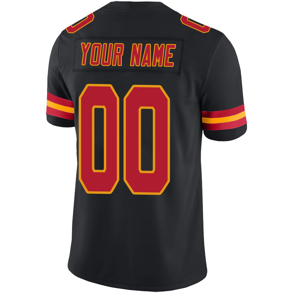 Custom KC.Chiefs Stitched American Football Jerseys Personalize Birthday Gifts Black Jersey view 3