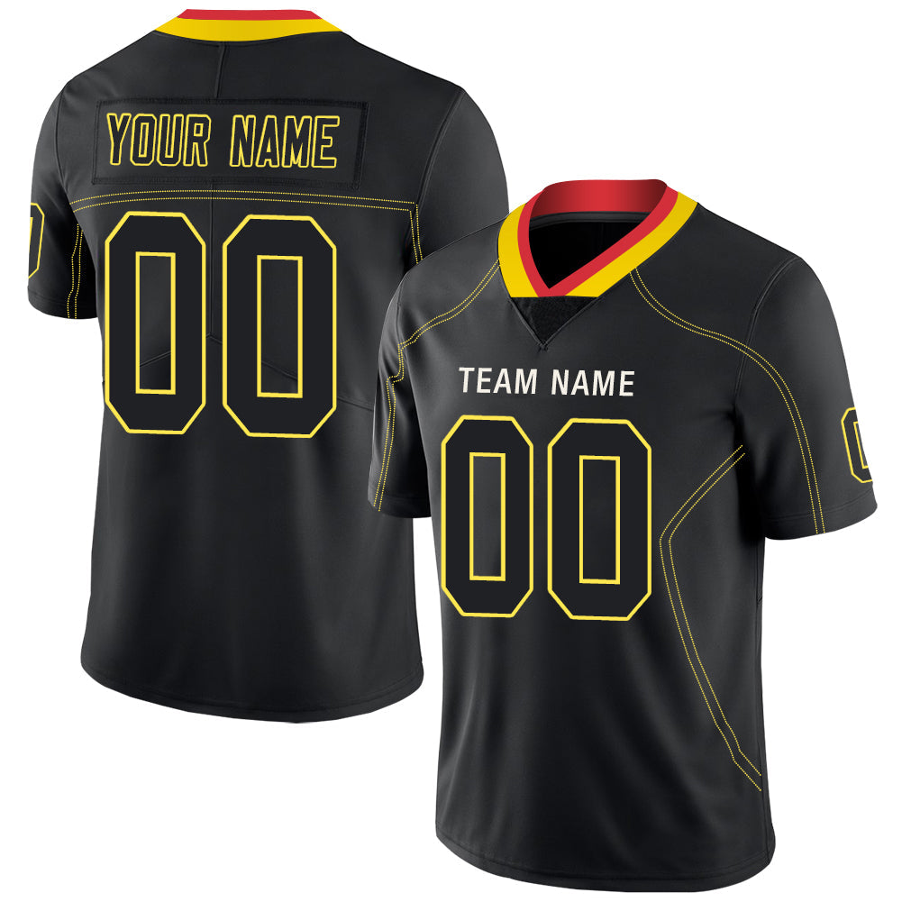 Custom KC.Chiefs Stitched American Football Jerseys Personalize Birthday Gifts Black Jersey - Main View