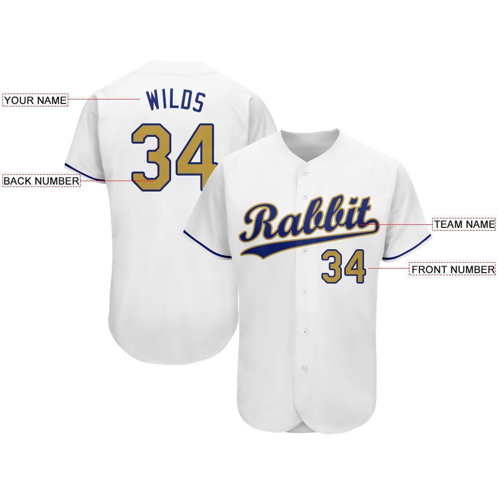 Custom White Old Gold-Royal Baseball Jersey view 3