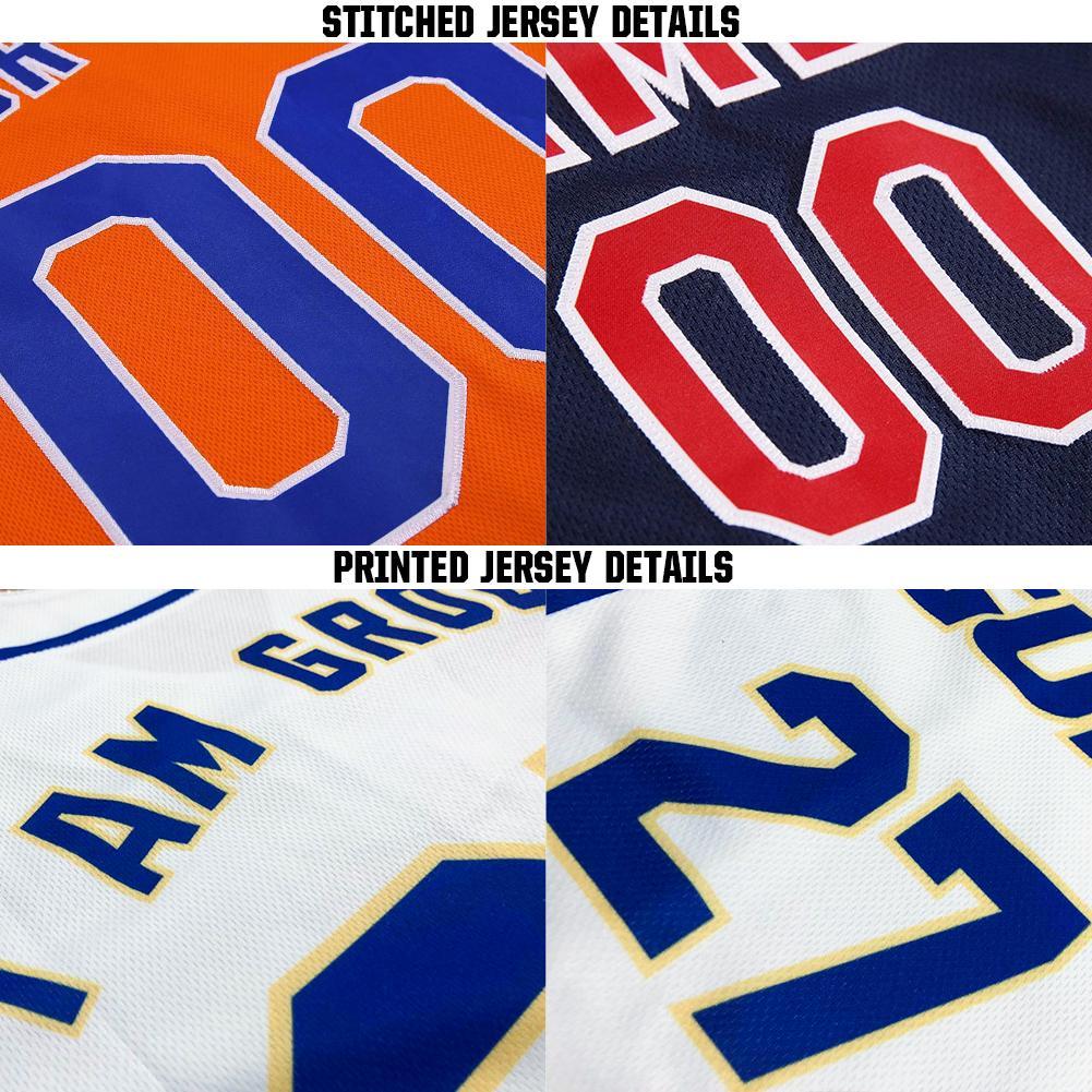 Custom White Royal Baseball Jersey view 6