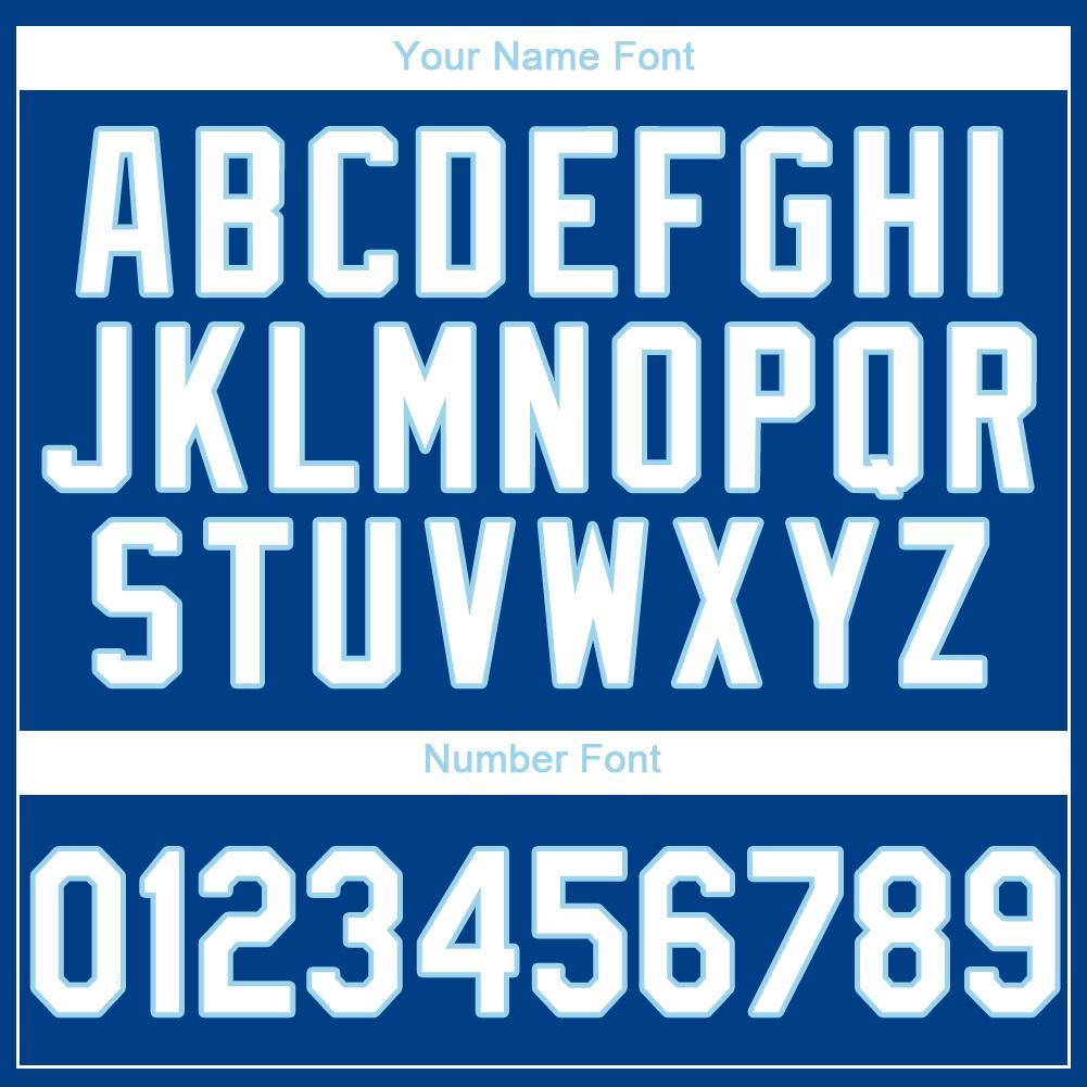 Custom Royal White-Light Blue Baseball Jersey view 5