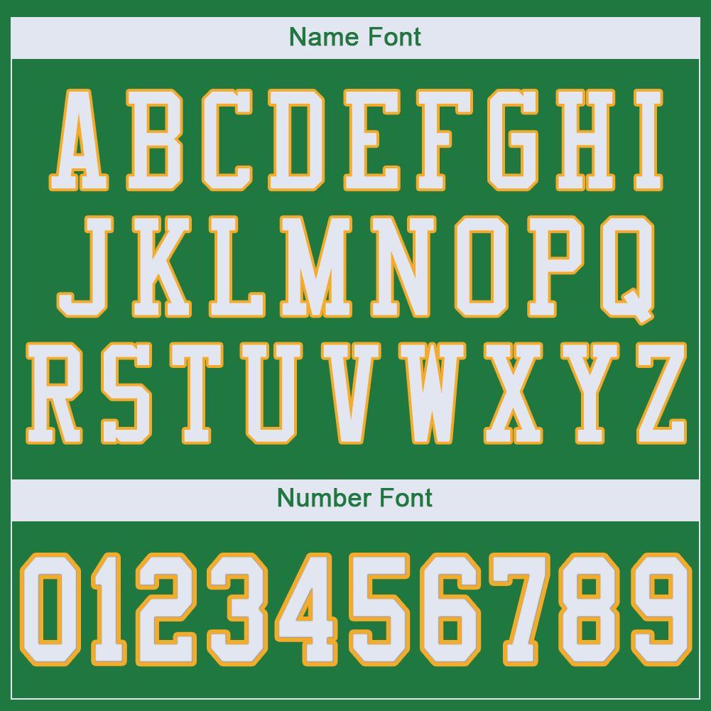 Custom Grass Green White-Gold Mesh Authentic Football Jersey view 5
