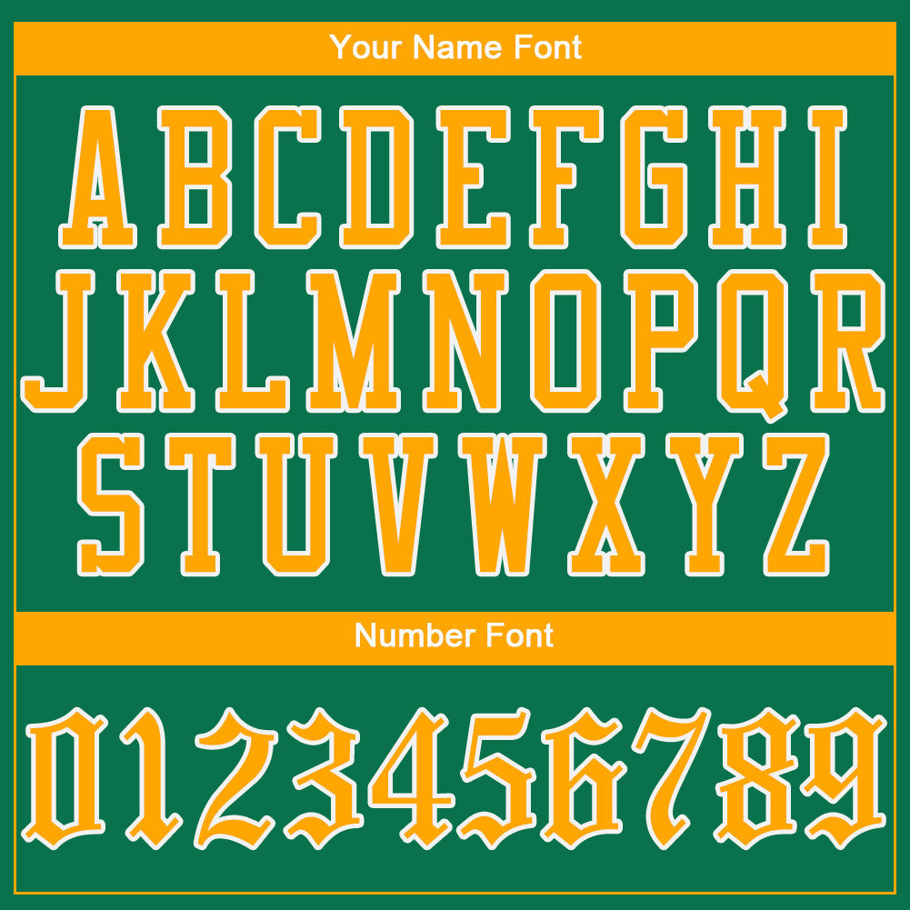 Custom Kelly Green Gold-White Authentic Baseball Jersey view 4