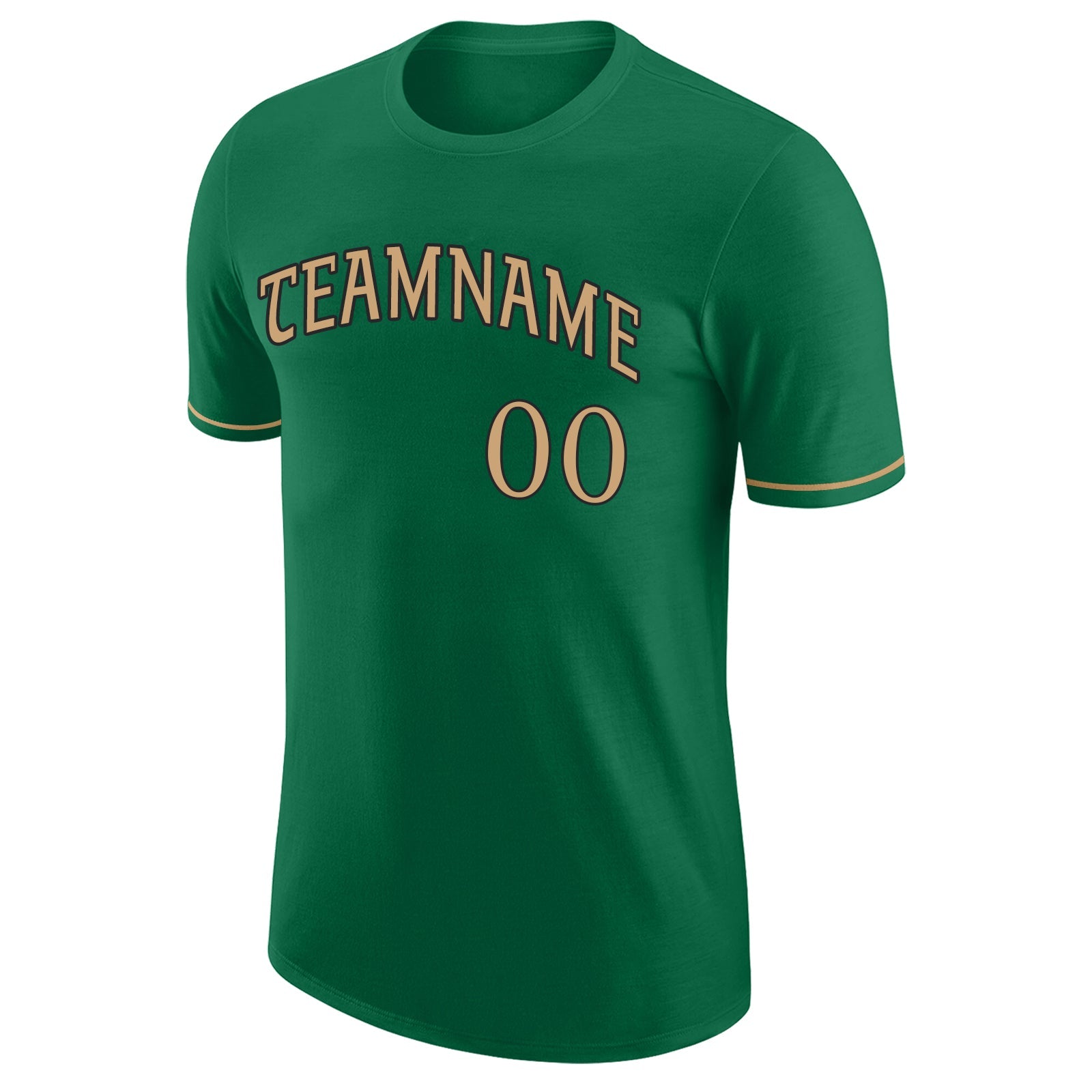 Custom Kelly Green Old Gold-Black Performance T-Shirt view 5