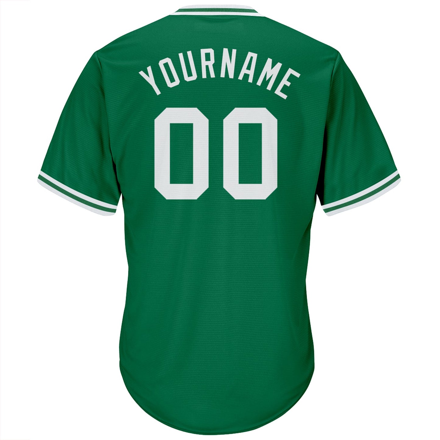 Custom Kelly Green White Authentic Throwback Rib-Knit Baseball Jersey Shirt view 3