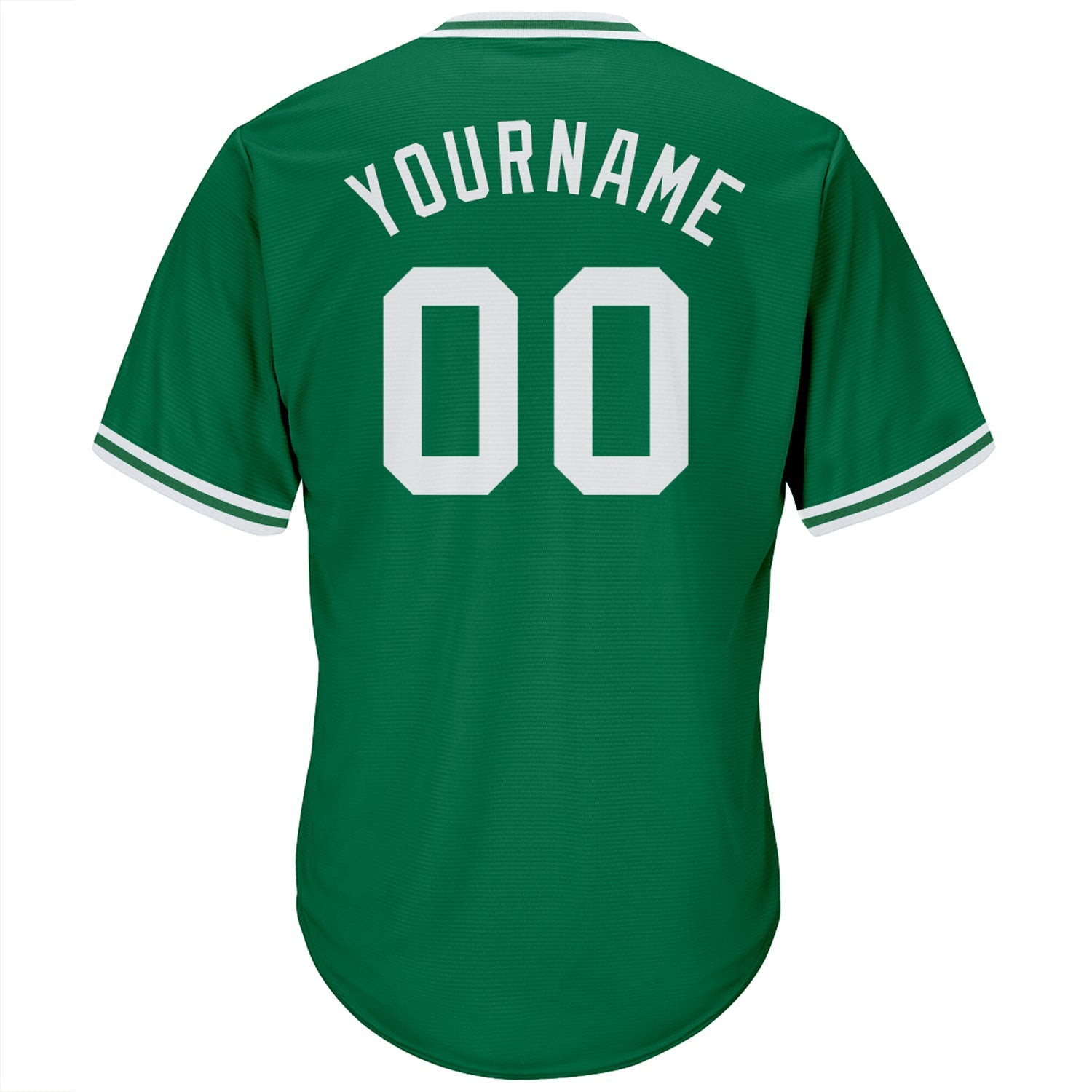 Custom Kelly Green White Authentic Throwback Rib-Knit Baseball Jersey Shirt view 3