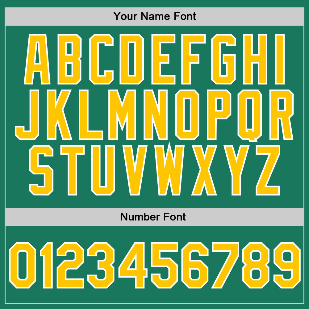Custom Stitched Kelly Green Gold-White Sports Pullover Sweatshirt Hoodie view 5