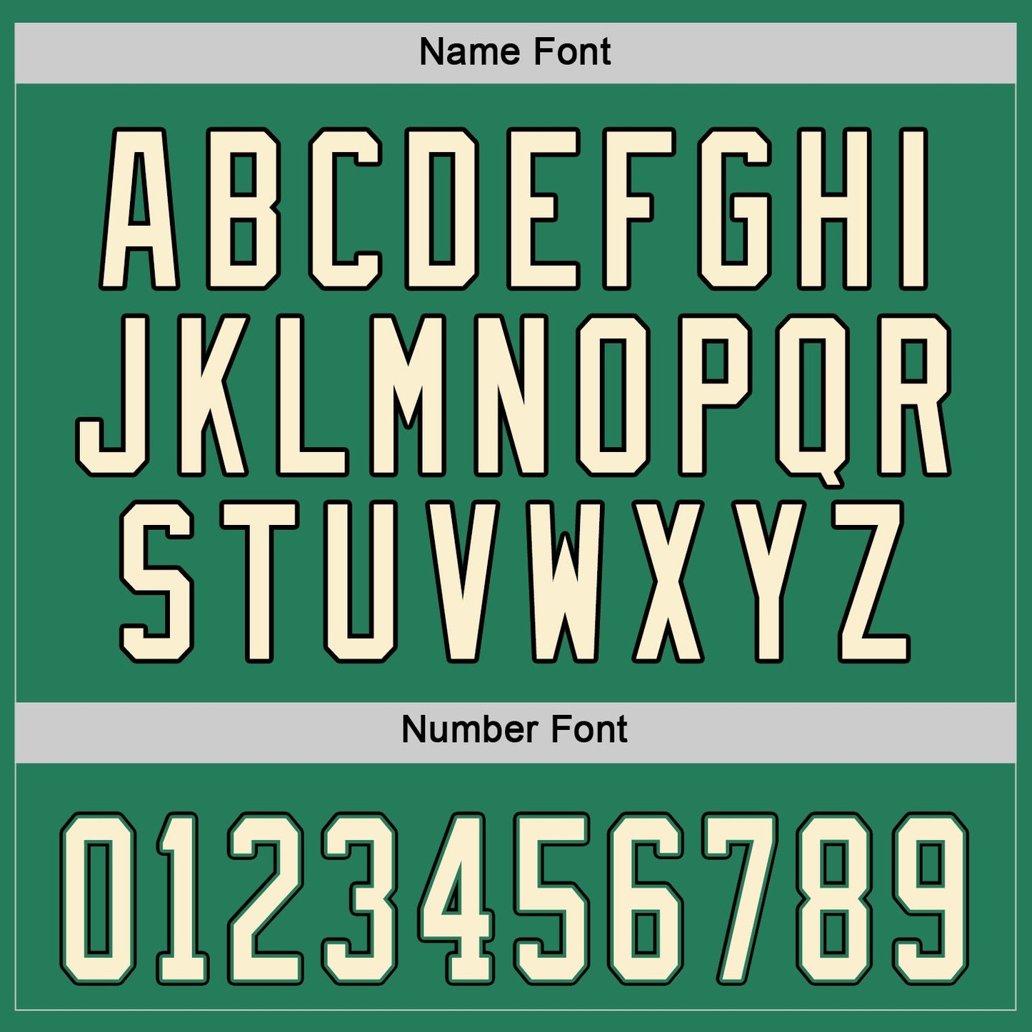 Custom Kelly Green Cream-Black Hockey Jersey view 5