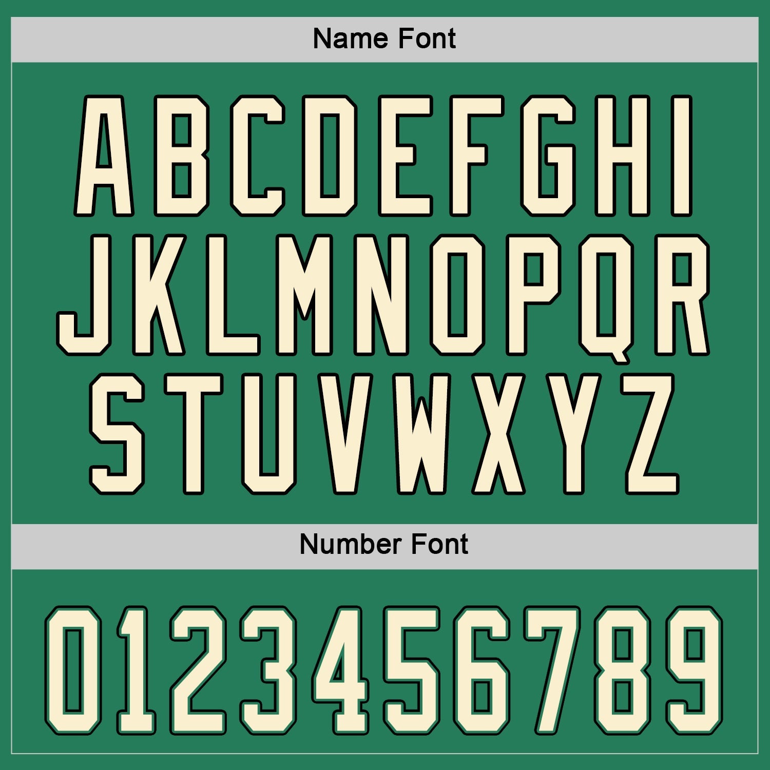 Custom Kelly Green Cream-Black Hockey Jersey view 5