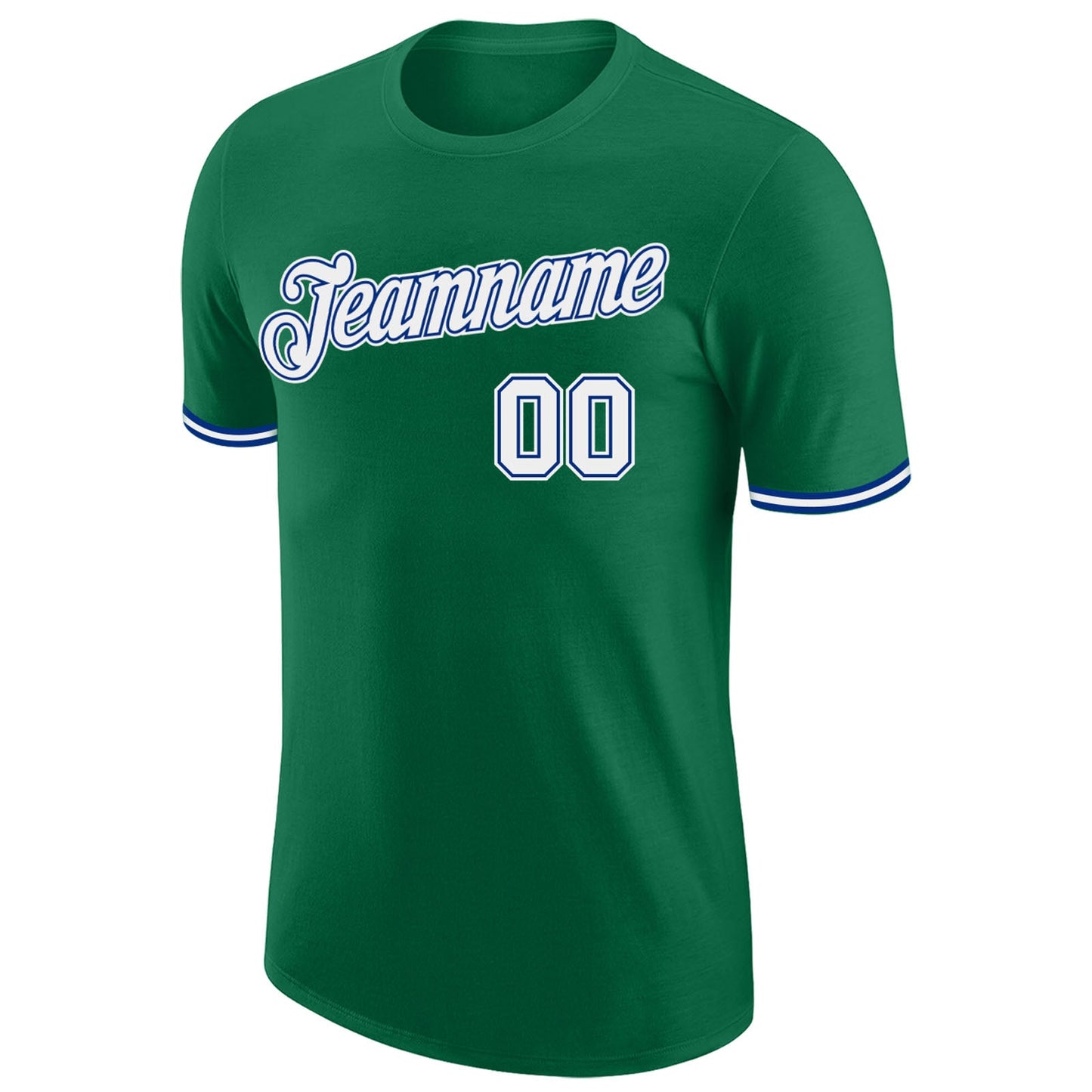 Custom Kelly Green White-Royal Performance T-Shirt view 5