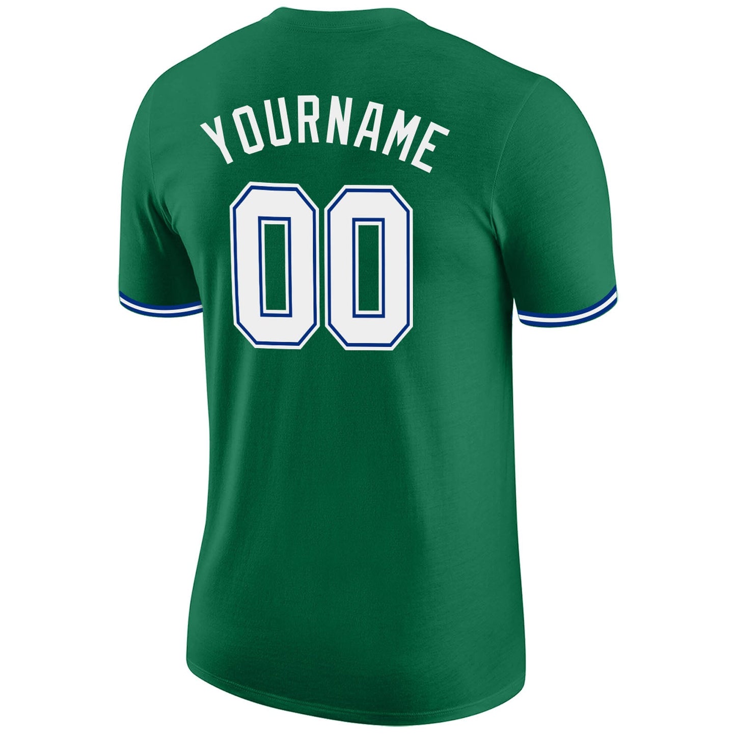 Custom Kelly Green White-Royal Performance T-Shirt view 6
