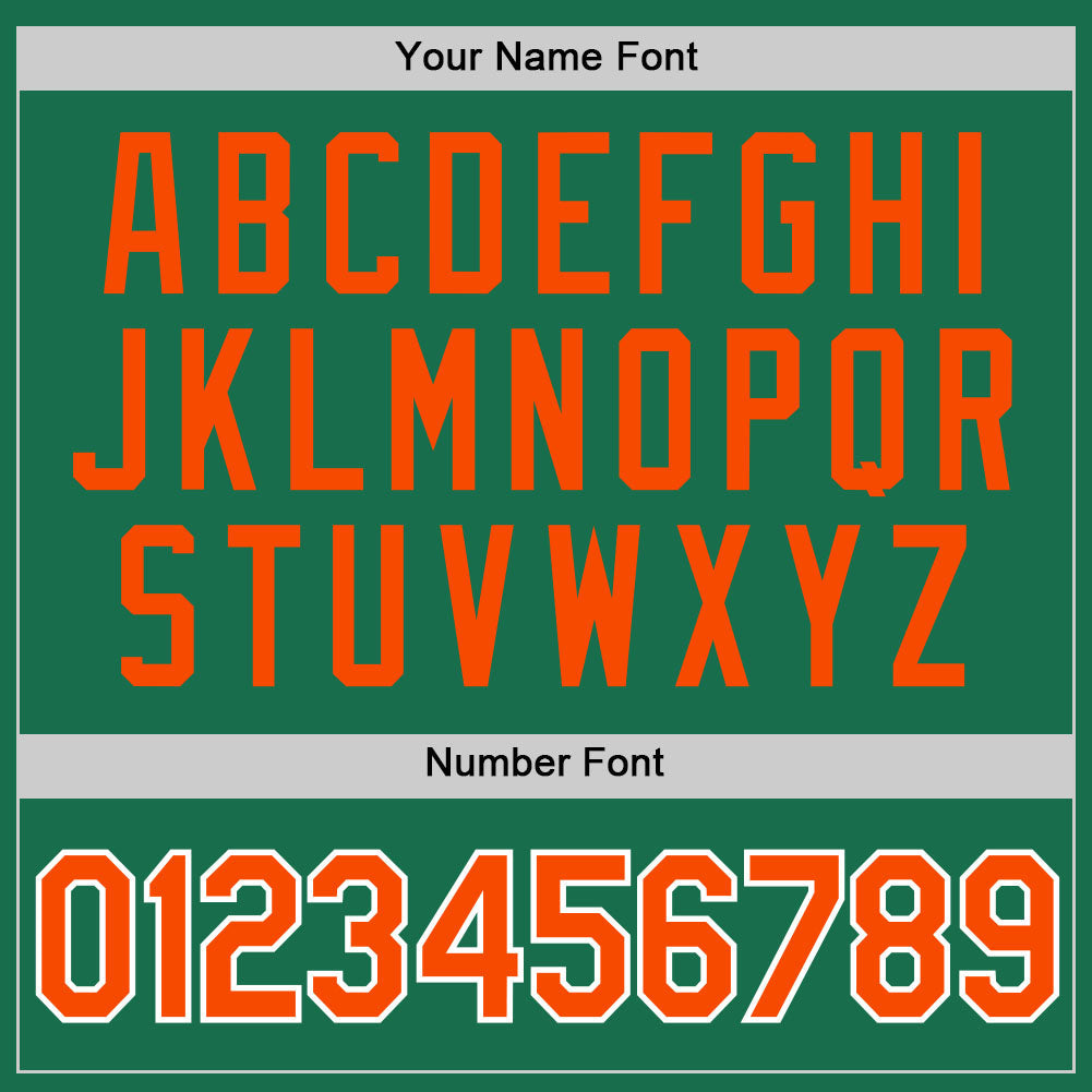 Custom Kelly Green Orange-White Performance T-Shirt view 3